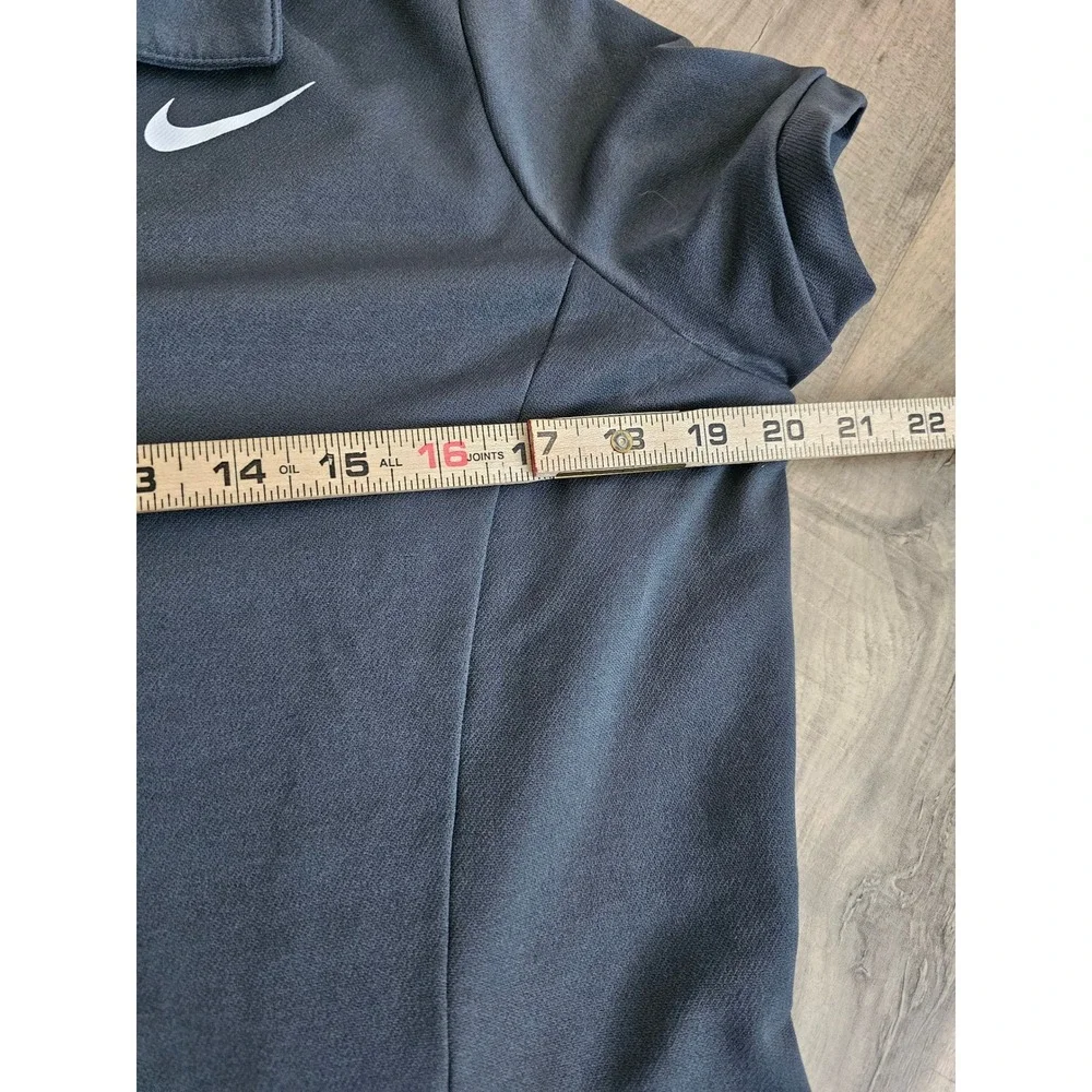 Nike Dri-FIT Womens Polo Shirt XL Gray Short Sleeve Golf Tennis Activewear Top